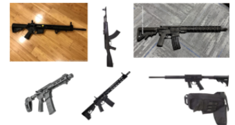 The “AR” in “AR-15” rifle stands for ArmaLite rifle, after the company that developed it in the 1950s. AR-15-style rifles can look like military rifles, such as the M-16, but by law they function like other semiautomatic civilian sporting firearms, as they fire only one round with each pull of the trigger.