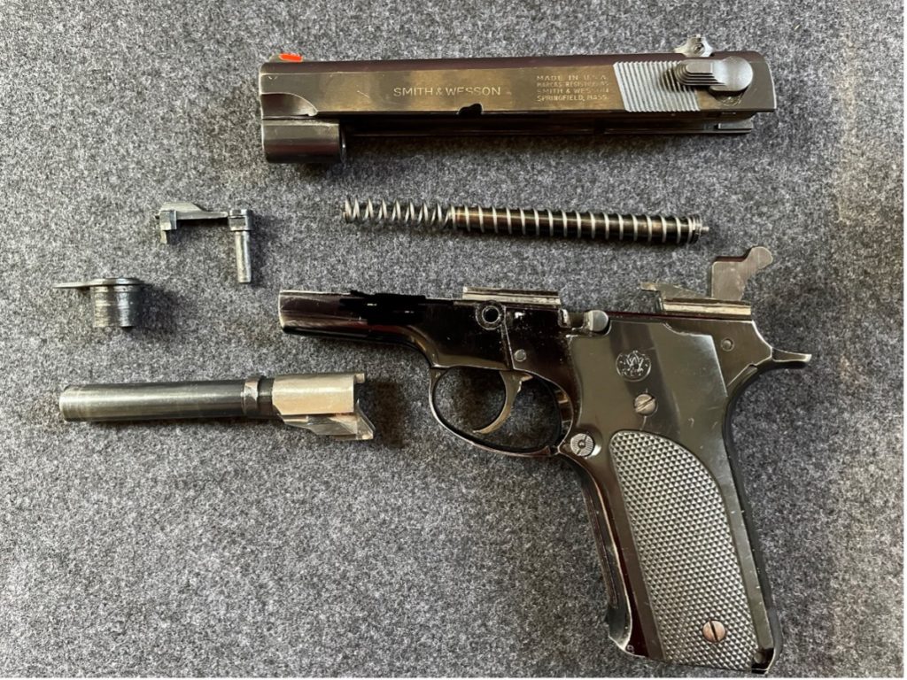 Field stripping the 59 is easy and not all that different from modern handguns