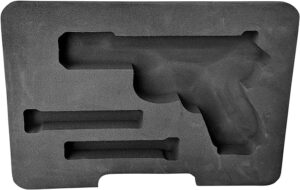 An EVA form cutout for a pistol case 