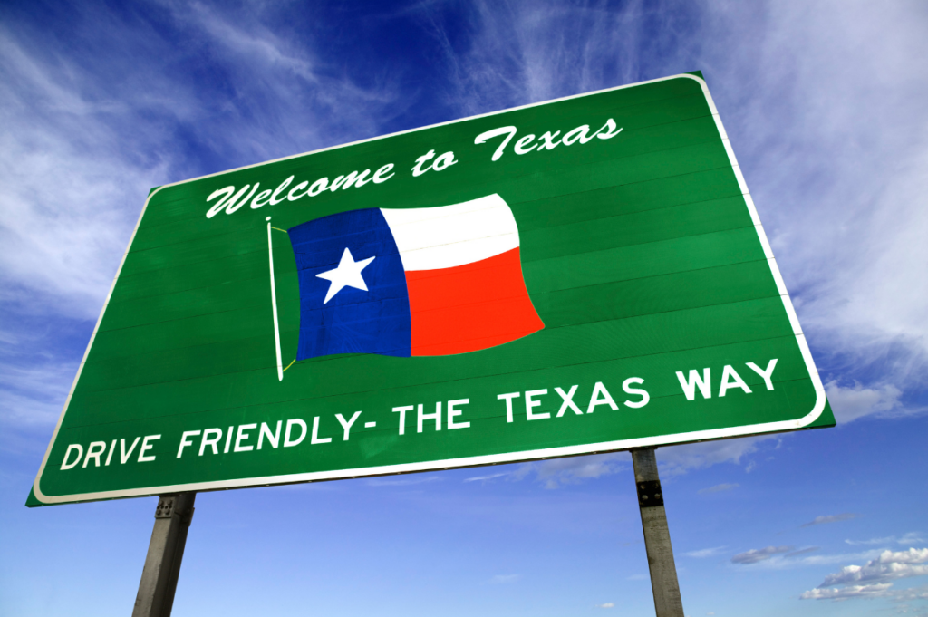 Welcome to texas highway sign